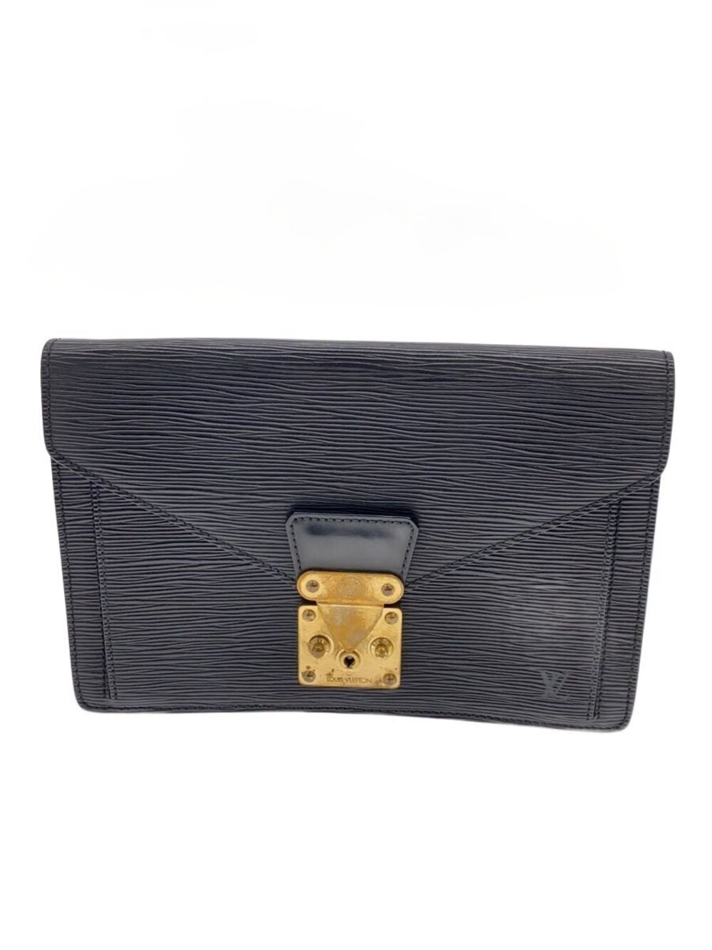 LOUIS VUITTON Pochette Sellier Dragonne Epi Black